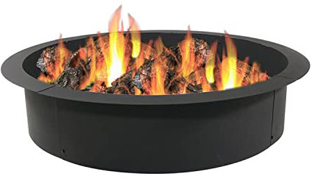 Sunnydaze Outdoor Fire Pit Ring - Heavy-Duty Round Steel Fire Ring Insert - DIY Above or In-Ground - 36-Inch Outer/30-Inch Inner Diameter