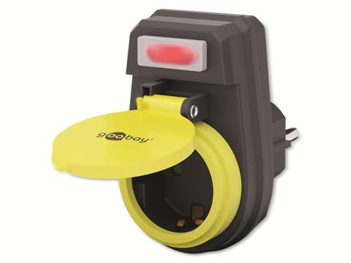 Goobay Fiche à Contact de Protection - 1 Compartiment Noir/Jaune