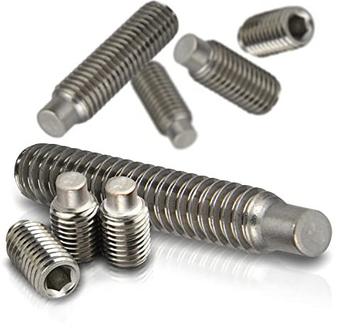 PROTECH 50 Stück M8x10 Gewindestifte mit Innensechskant und Zapfen DIN 915 Edelstahl A2 V2A Rostfrei Madenschrauben
