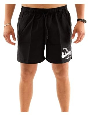NIKE 5 Volley Short, Pantaloncini Sportivi Uomo, Black/White, L