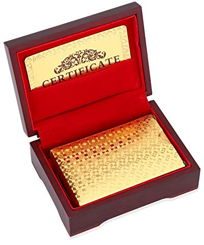 Delaman Carte Di Poker, Baraja Poker Plastica Da Giocopoker Gioco Impermeabili Con Foglia D'Oro Falsa In Scatola Per Magia, E Feste