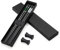 2 Paia di Bacchette Giapponesi di Alta qualità in Lega di Alluminio Nero + 2 Bacchette per Chopstick, Bacchette in Acciaio Inox con Supporto, Set Regalo di Bacchette Cinesi