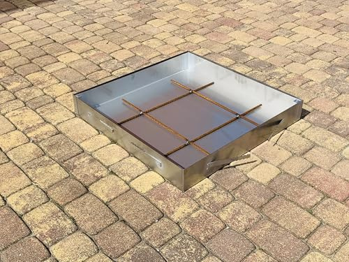 Schachtabdeckung Edelstahl Schachtdeckel auspflasterbar Gullideckel A15 EN124 Höhe 100 mm (Rostfreier Edelstahl, 800x800)