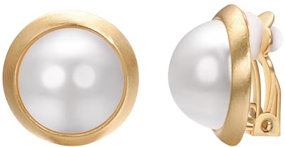 Vogem Perlen Ohrclips Damen Runde Perle Ohrringe Clip Faux Süßwasserperle Clip Ohrringe Hypoallergener Modeschmuck