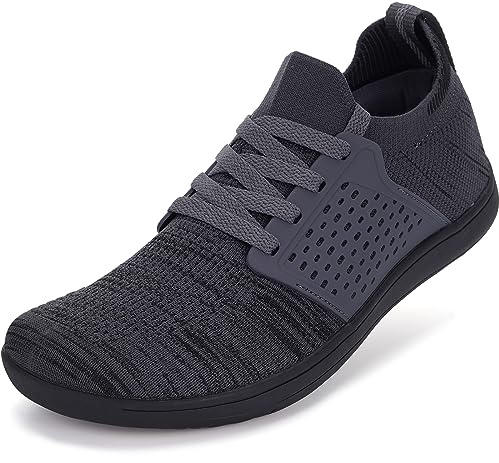 WHITIN Men's Trail Running Shoes Minimalist Barefoot Extra Wide Width Toe Box Size 11W Gym Workout Fitness Low Zero Drop Sneakers Weightlifting Grey 44