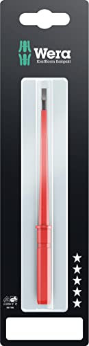 Wera Kraftform Kompakt VDE 60 i SB 05004403001 Insulated Screwdriver Blade, Slotted 0.8 x 4.0 x 154 mm, Red