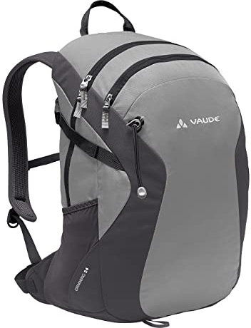 VAUDE Wanderrucksack Grimming Schwarz 24 l, wasserdichter Rucksack Damen & Herren, leichter Trekkingrucksack mit Rückenbelüftung, praktisches Laptopfach