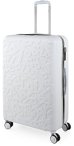 Lois - Juego Maletas De Viaje rígidas Trolley con Candado de Combinación y 4 Doble Rueda 360° Set Maletas De Viaje Ligeras y Resistentes Extensible, Blanco