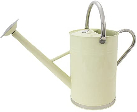 Kent & Stowe Arrosoir Vintage de 9 litres en crème - Verseuse en Acier galvanisé pour arrosage Quotidien - Verseuse de Style Anglais Classique avec 2 poignées