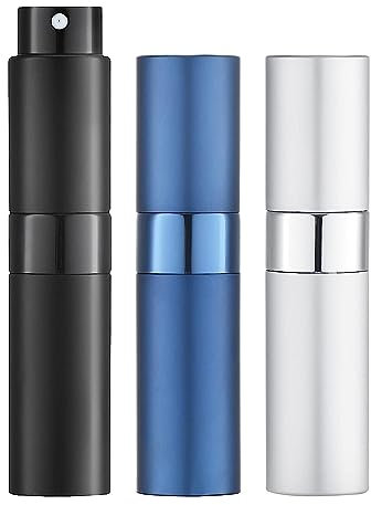 Toureal Travel Perfume Atomiser Refillable - Mini Aftershave Spray Bottle - Small Glass Fragrance Atomizer for Women - Portable Empty Cologne Refill Pump Dispenser for Men Blue 3Pcs