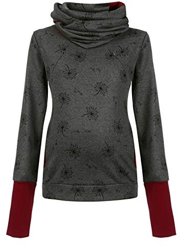 Suéter de mujer Top de lactancia Sudaderas embarazadas con capucha de maternidad blusa de maternidad túnica elegante festivo, gris, XL