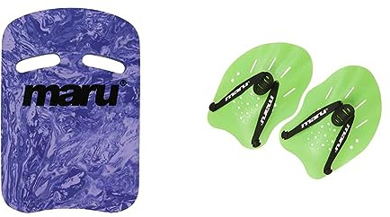 Maru Swimming Kickboard Swim Aid, Pool Float for Adults and Kids, Swim Sports Training Equipment & Adult and Junior Swimming Hand Paddles, Equipment and Kit for Training aid in Pool, Build Stre