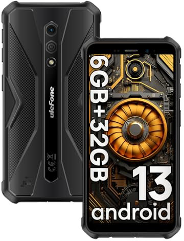 Ulefone Armor X12 Android 13 Go Outdoor Handy(2023), 6GB+32GB/256GB SD Outdoor Smartphone ohne vertrag, 4860mAh Akku,13MP+8MP 5.45 HD+, IP68/IP69K 4G Dual SIM NFC GPS Schwarz