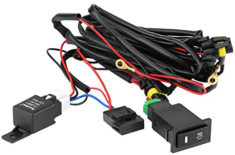 Kit De Faisceau De Câblage Pour Phare Antibrouillard, 12V 40A Power Relay 3M Universal Wiring for LED Car Fog Lights Off-road Lights Driving Lights