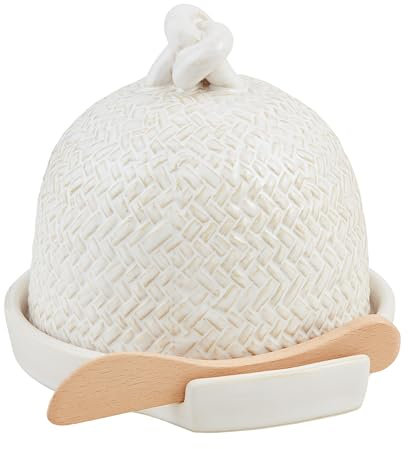 Mud Pie Juego de Campana de Bola de Queso, Gres, Blanco