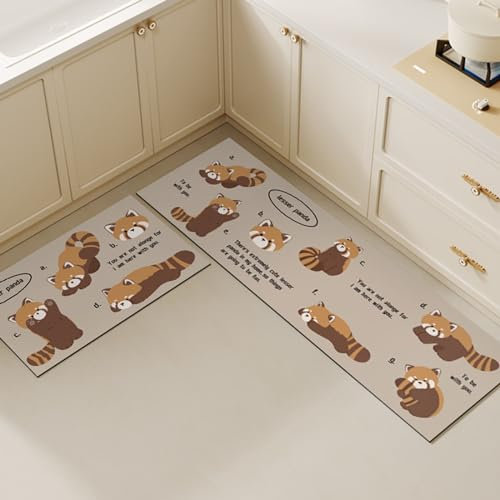 Küchenmatte [2 Stück], gepolsterte Anti-Ermüdungs-Küchenteppiche, rutschfeste Küchenmatten, absorbieren schnell Wasser, Stehmatte für Küche, Boden, Büro, Waschbecken, Wäscherei ( Color : M , Size : 50