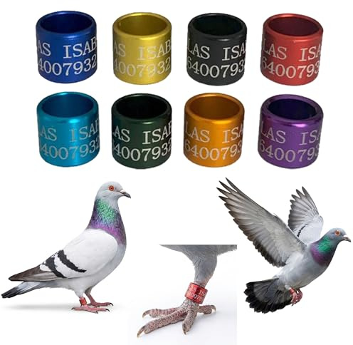 Genérico 50P/c de Anillas Personalizadas de Aluminio para Palomos de 8mm y 8,5mm (8mm, Negras)