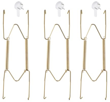 sourcing map 3 Stück Tellerhalter 6 Zoll Edelstahl Unsichtbare | Wand Tellerhalter mit Wanddekoration Haken und Spitzen Schutz für dekorative Teller und Kunst