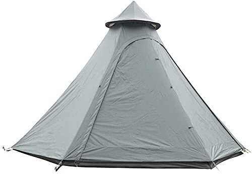 Miuxe Wasserdichtes Camping Pyramide Tipi Zelt Erwachsene Tipi Zelt wasserdichte Doppelschichten Indisches Zelt Jurtenzelt Turmpfosten Glockenzelt Für Outdoor Familienausflug