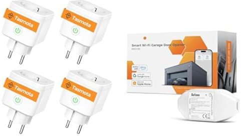 Refoss Tasmota Steckdose mit Stromzähler, Smart WLAN Steckdosen zur Messung von Stromverbrauch & Garagentoröffner WLAN Fernsteuerung mit Apple HomeKit
