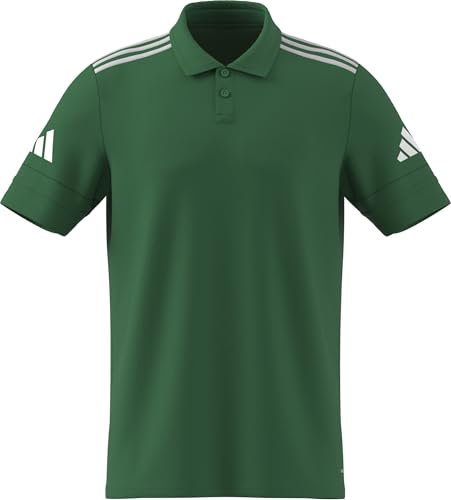 adidas Men's SQUADRA25 Cotton Polo, Team Green/White, L
