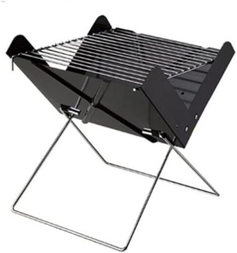 Parrilla portátil de hierro para barbacoa al aire libre, mini parrilla de carbón para 2 personas, diseño plegable, kit de herramientas de barbacoa familiar