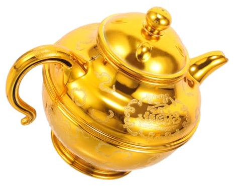 Alipis Buddhist Water Jug Decanter with Lid Sand Gold Teapot for Home Buddha Offering and Prayer Rituals