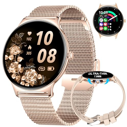 LIGE Smartwatch Donna Chiamate Bluetooth Musica Orologio Smartwatch, 1.43 HD AMOLED Leggero e Sottile, 100+ Modalità Sportive Fitness Tracker, IP68 Impermeabile per Android iOS