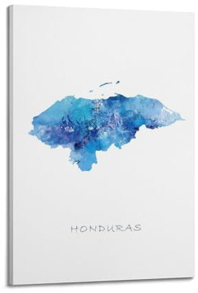 Poster decorativo da parete con mappa dei viaggi, ad acquerello, stampa artistica su tela, poster decorativo moderno per camera da letto, per camera da letto, 50 x 75 cm
