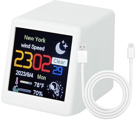 Decorazione desktop Smart Weather, stazione meteorologica Smart Wifi - Sveglia digitale intelligente e decorazione del desktop | Animazioni portatili Decorazione desktop per uffici, soggiorno