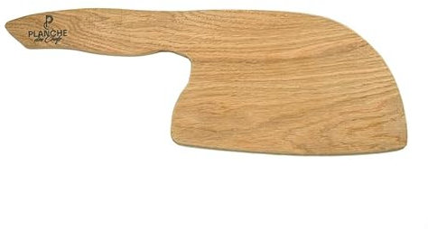 SUPER FABRIQUE Planche des Chefs, planche en chêne naturel, design original couteau de boucher, pour apéritifs et service, viandes, crudités et fromage, format original 38,8 par 14,5 cm