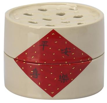 HAGJII Cerámica Recipiente para Ajos con Tapa Ventilada Creativo Tarro para Ajos, Decorativo Tarro De Cocina, Guarda Ajos para Frescura Expositor De Encimera(C)