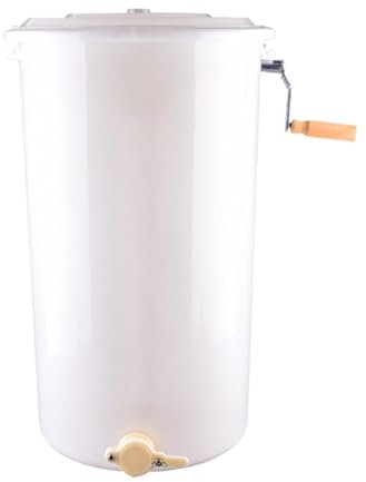 Amagogo Manuelle Honigschleuder mit Deckel, handgekurbelte Extraktions-Ernteausrüstung für den Innenbereich