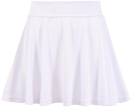A2Z 4 Kids Gonna Skater Tinta Unita da Ragazza per Scuola Trendy Morbida al Tatto Comoda Outfit Estivo alla Moda Abbigliamento Età 2-13 Anni, bianco, 11-12 Anni