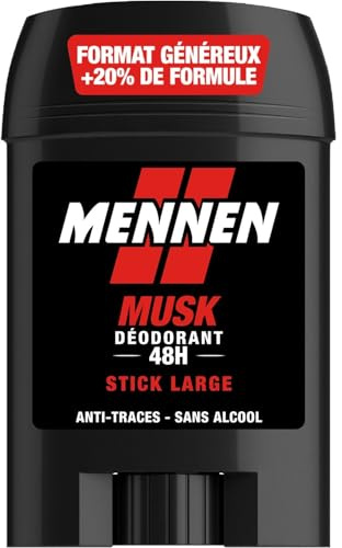 MENNEN – Protection 24h Anti-Transpirante Homme, Parfum Musk Frais et Subtil (Stick) - Le Lot De 3