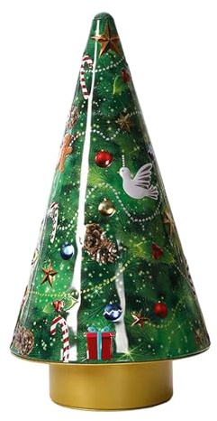 Sharplace Scatola Portaoggetti Natalizia, Scatola di Latta con Motivi Natalizi, Carillon Multifunzione in Latta, Ideale per Organizzare Dolcetti O Ninnoli Natalizi, Albero di Natale