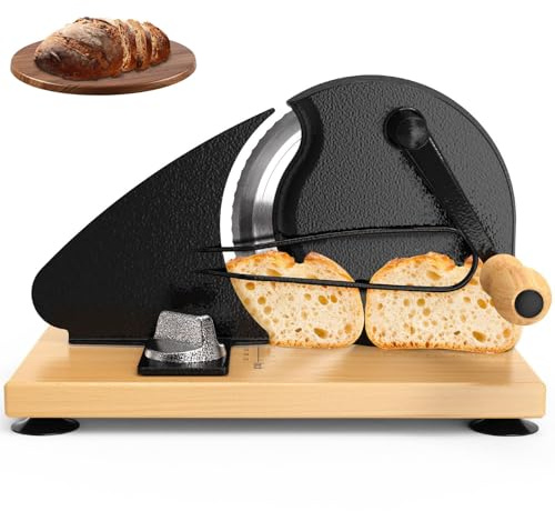 Trancheuse à Pain Manuelle Pour Pain Au Levain Fait Maison Avec échelle Gravée Guide à Pain Coupe-pain à Manivelle Avec Lame En Acier Inoxydable à épaisseur Réglable 4 Ventouses