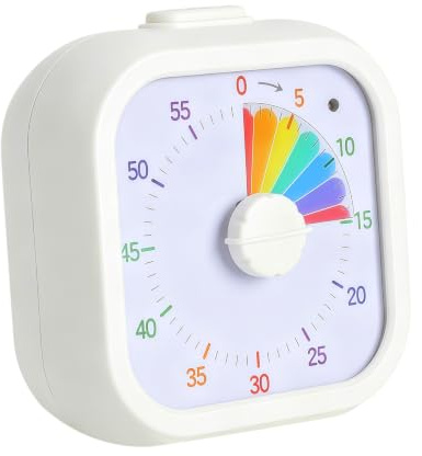 Hengbird Visuell timer för barn 60 minuters nedräkningstimer med regnbågsmönster och pausfunktion, tidshanteringsverktyg för barn och vuxna för kök, kontor och klassrum