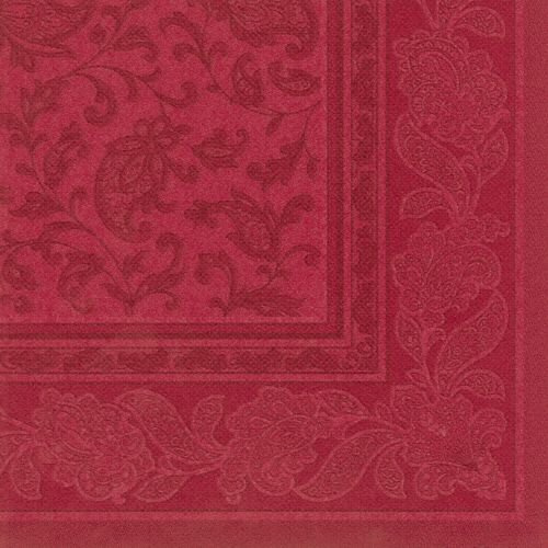 100 Servietten ROYAL Collection 1/4-Falz 40 cm x 40 cm bordeaux Ornaments dunkelrot