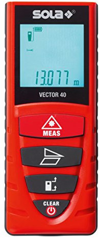Sola 71020101 Vector 40 Télémètre laser électronique, Rouge
