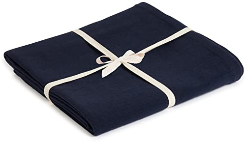 Yoga Studio Couverture de Yoga Unisexe en Coton Biologique Bleu Marine 142 x 205 cm