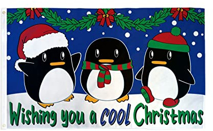 AZ FLAG - Flagge Kühles Weihnachten - 150x90 cm - Frohe Weihnachten Fahne 100% Polyester mit Messing-Ösen - 110g