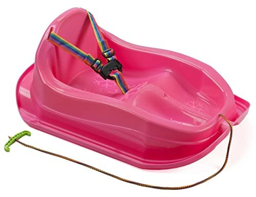 MARMAT Kinder Schlitten mit Sicherheitsgurt bis 3 Jahre (Rosa)