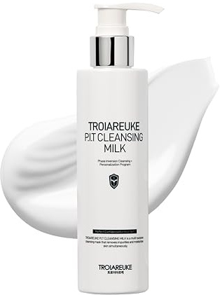 TROIAREUKE PIT Cleansing Milk I Deep Cleansing Daily Facial Cleanser for All Skin Types, Dry, Hydrating Face Mask with Antioxidants, Vitamins, Moisturize Korean Aesthetic Skin Care 6.08 fl oz