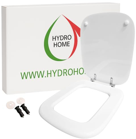 Copriwater Compatibile Rio Dolomite ECO, Tavoletta Wc In Legno Verniciato Con Cerniere Regolabili,Asse Wc Colore Bianco HYDRO HOME