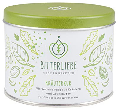 BitterLiebe® Teemanufaktur Kräuterkur Bio Kräutertee lose 50g mit der Kraft der Bitterstoffe I Bitterkräuter, Grüner Tee, Hagebutte uvm. I ca. 35 Tassen (50g)