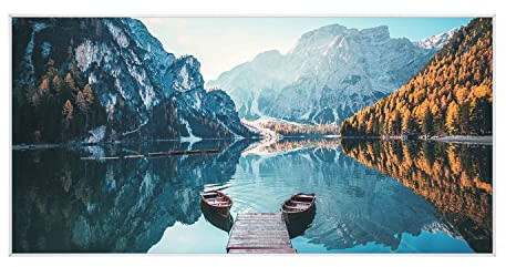 Klarstein Air Art Smart Infrared Heater,700W Infrared Panel Heater,Remote/IoT App Control,Open Window Detection,Wall Mounted Infrared Heaters,CO2-Free Energy Efficient Electric Heater,Lake White