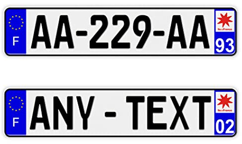 SignsAndTagsOnline Custom Text French License Plate, Novelty French Auto Tag, Personalized, NOT Embossed Aluminum European License Plate Made in USA