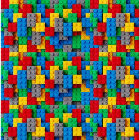 HEKO PANELS Stoff Oxford Wasserdichte Meterware CanvasPolyester Stoff Zum Nähen Nähstoffe Möbelstoffe Dekostoffe Handwerken Wasserabweisend Blickdicht Bausteine Bunt 100 x 155 cm