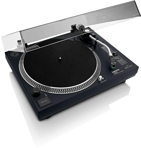 Lenco L-3828BK - Plattenspieler mit Direktantrieb - Pitch Control - USB/PC-Encoding - Schwarz
